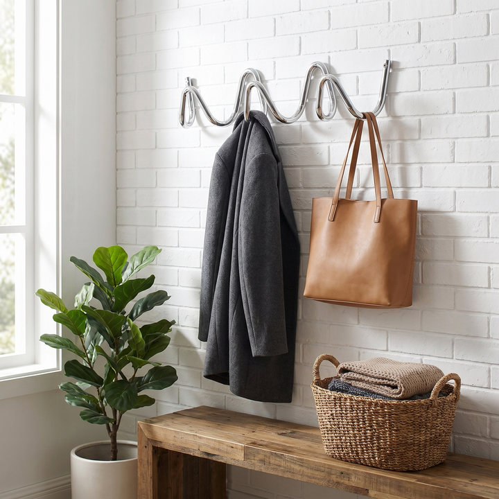 Wavy Iron Wall Coat Hooks