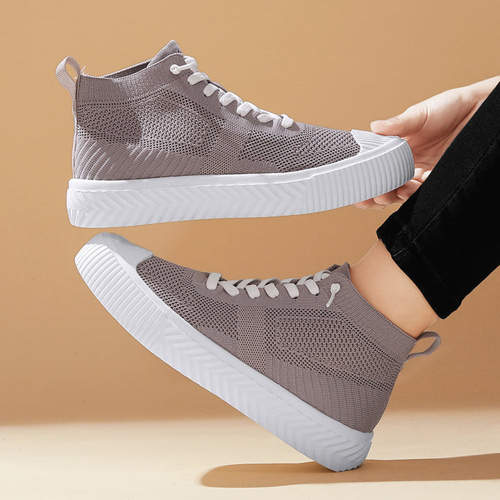 Slate Women's Knit Sock High-Top Sneakers sole flex view