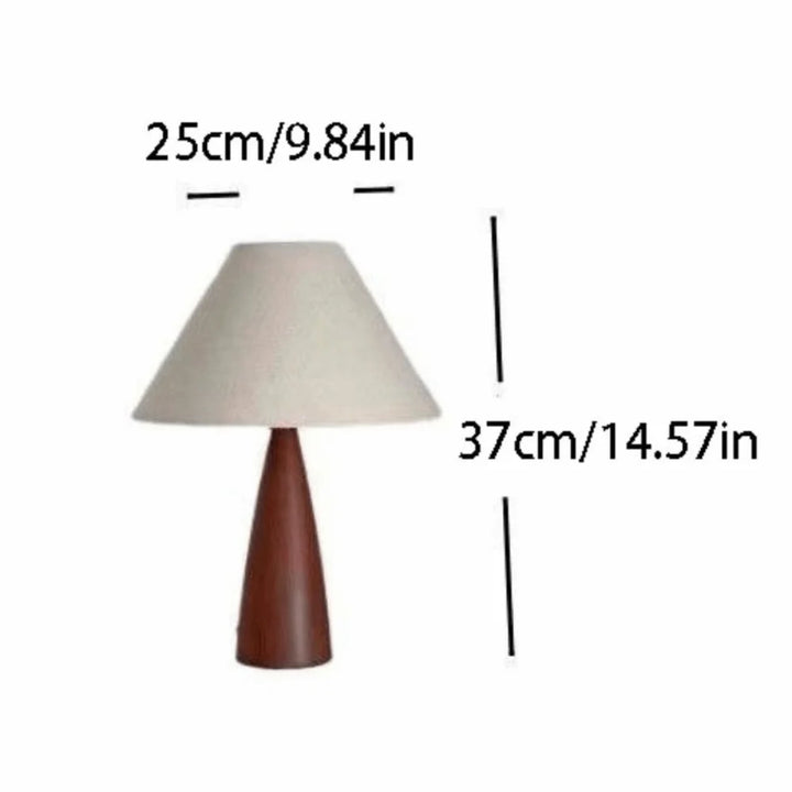 Wood Cone Linen Shade Table Lamp bedroom lifestyle