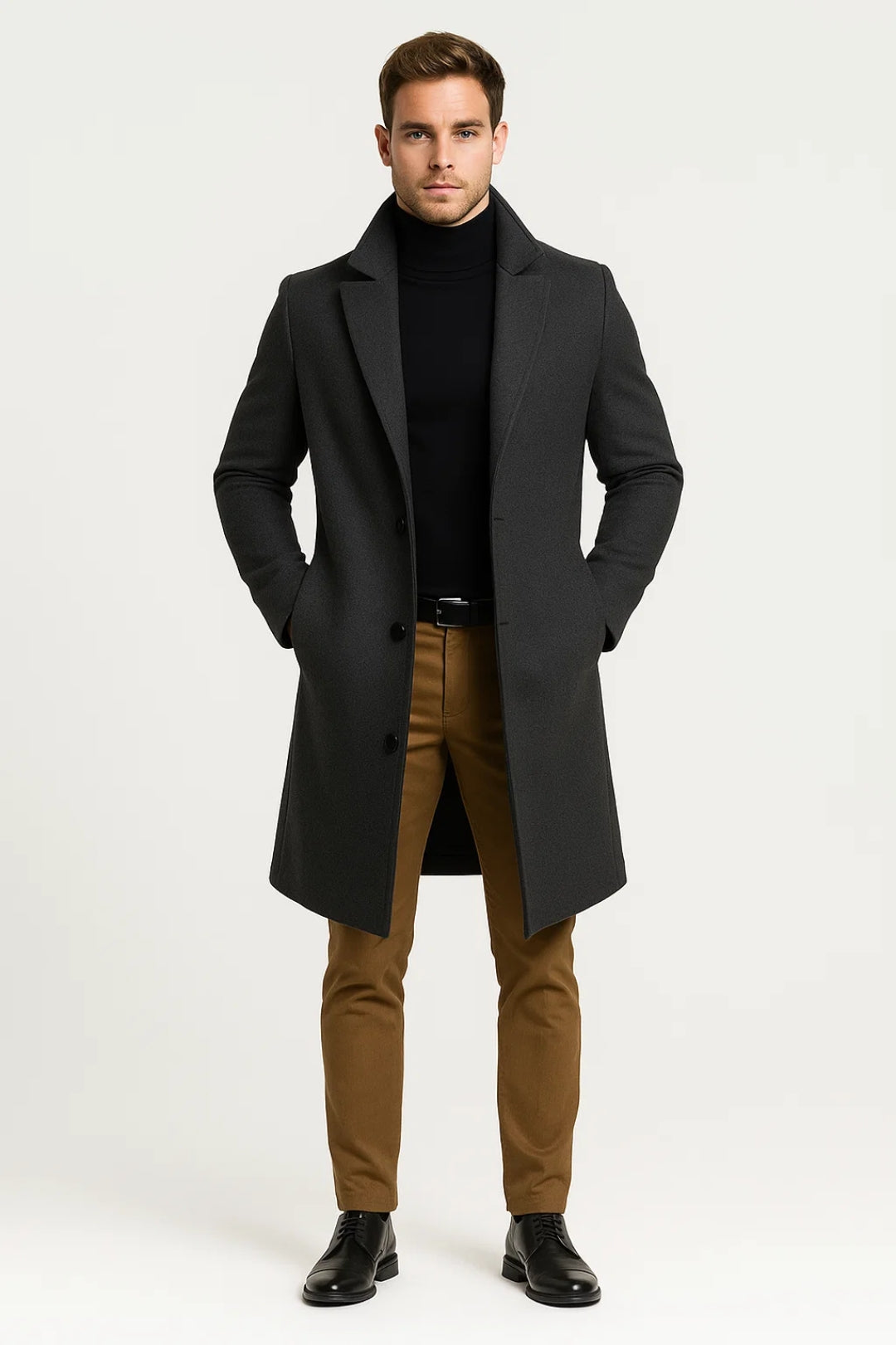 Wool-Blend Long Overcoat alternate view 3