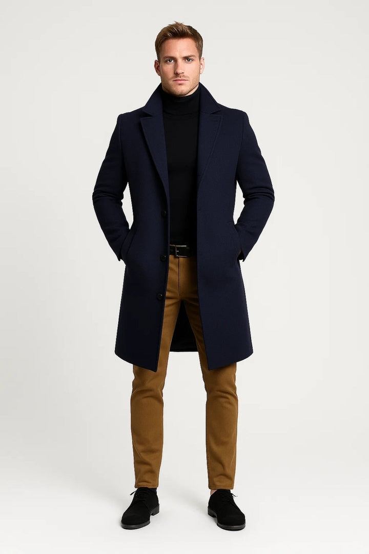 Wool-Blend Long Overcoat alternate view 4