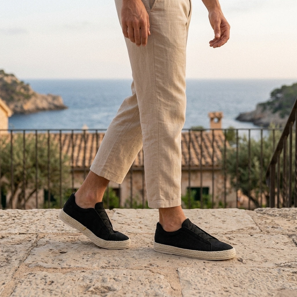 Black Woven Espadrille Sneakers alternate view