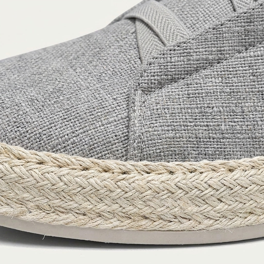 Black Woven Espadrille Sneakers front view
