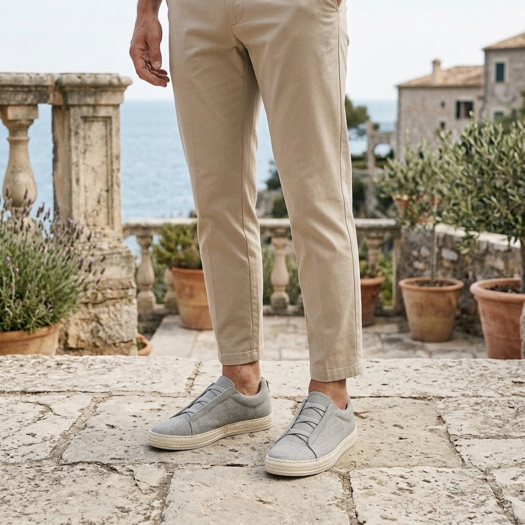 Cream Woven Espadrille Sneakers alternate view