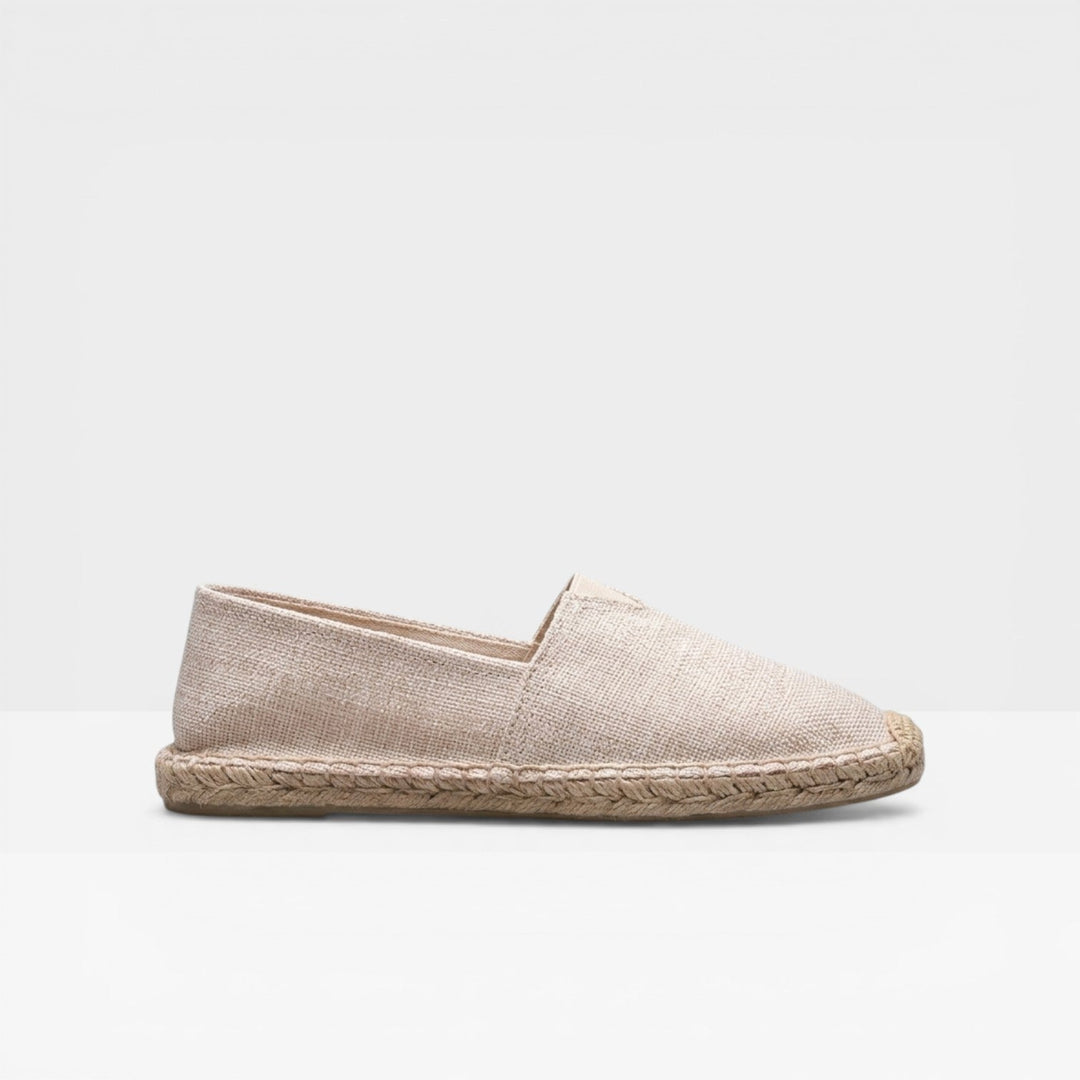 Beige Woven Slip-On Espadrilles side view