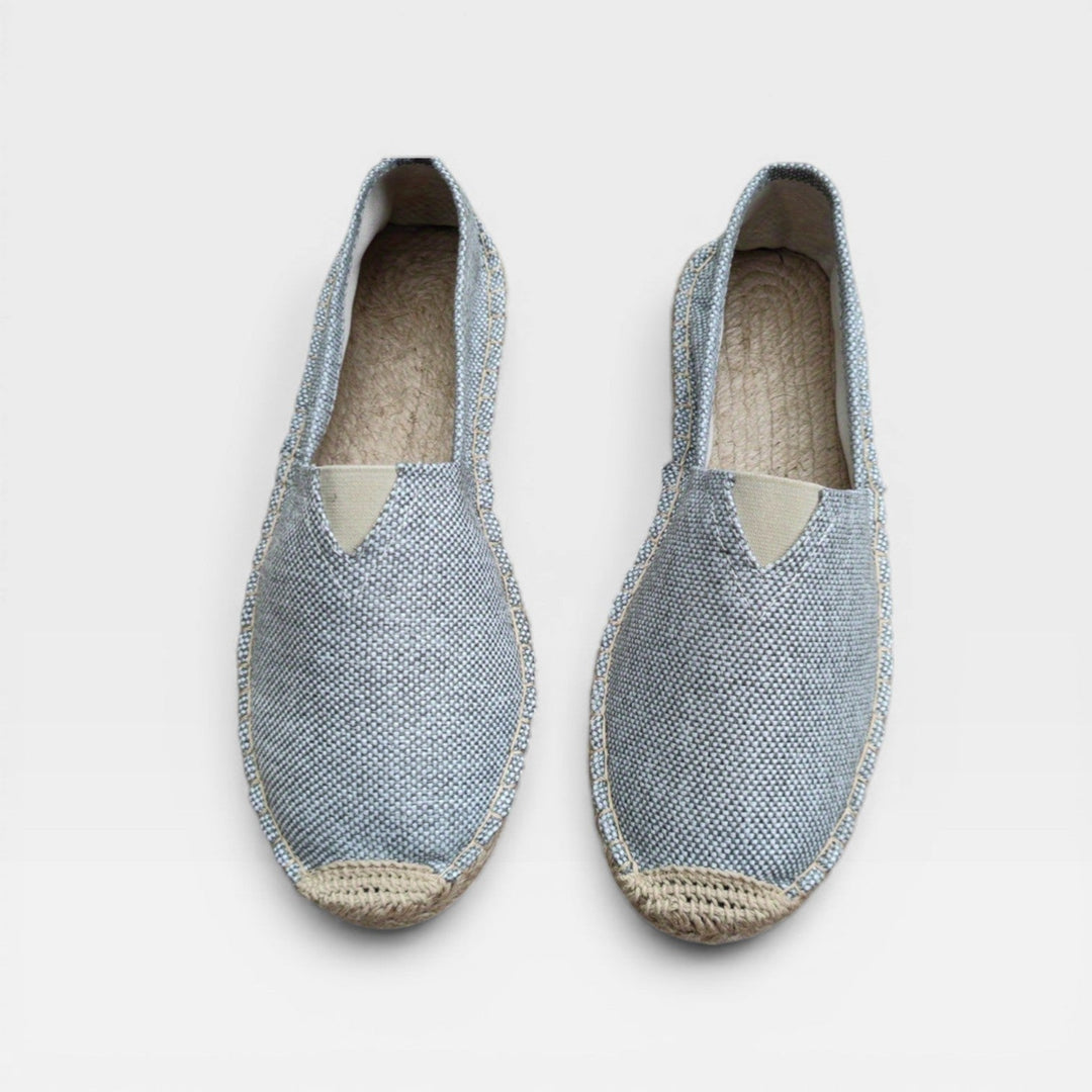 Grey Woven Slip-On Espadrilles pair top view