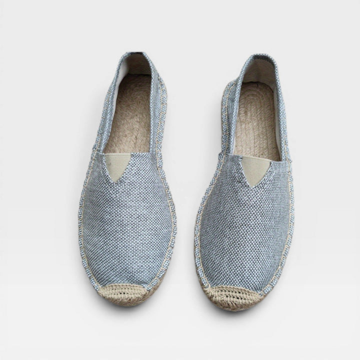 Grey Woven Slip-On Espadrilles pair top view