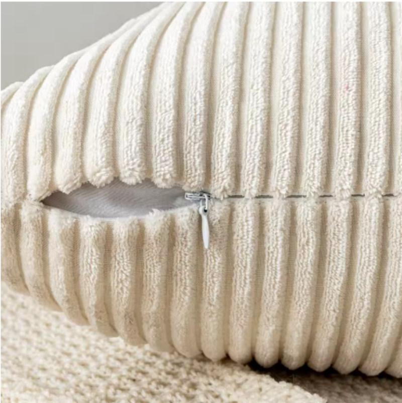 Striped Polyester Cushion Cover fabric texture detail