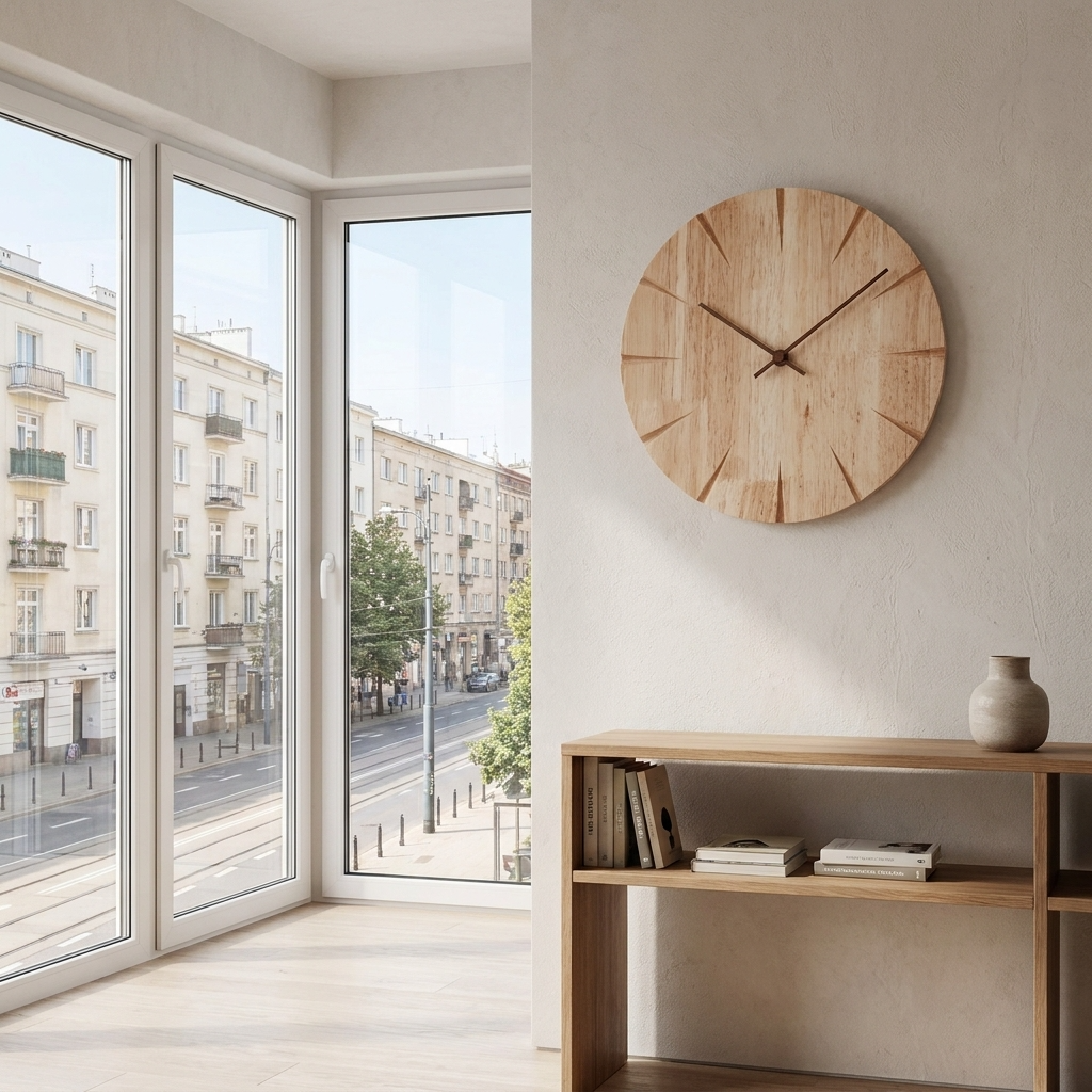 Minimalist Wooden Wall Clock