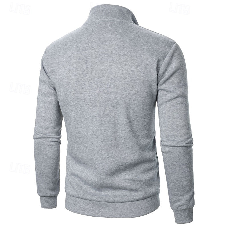 Cotton-Blend Fleece Quarter-Zip Pullover