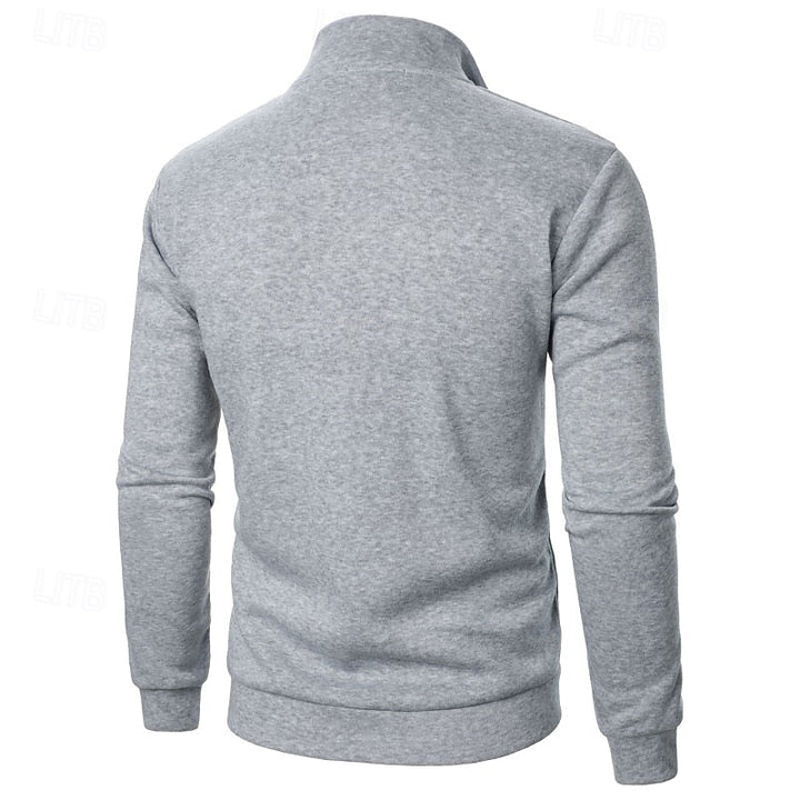 Cotton-Blend Fleece Quarter-Zip Pullover