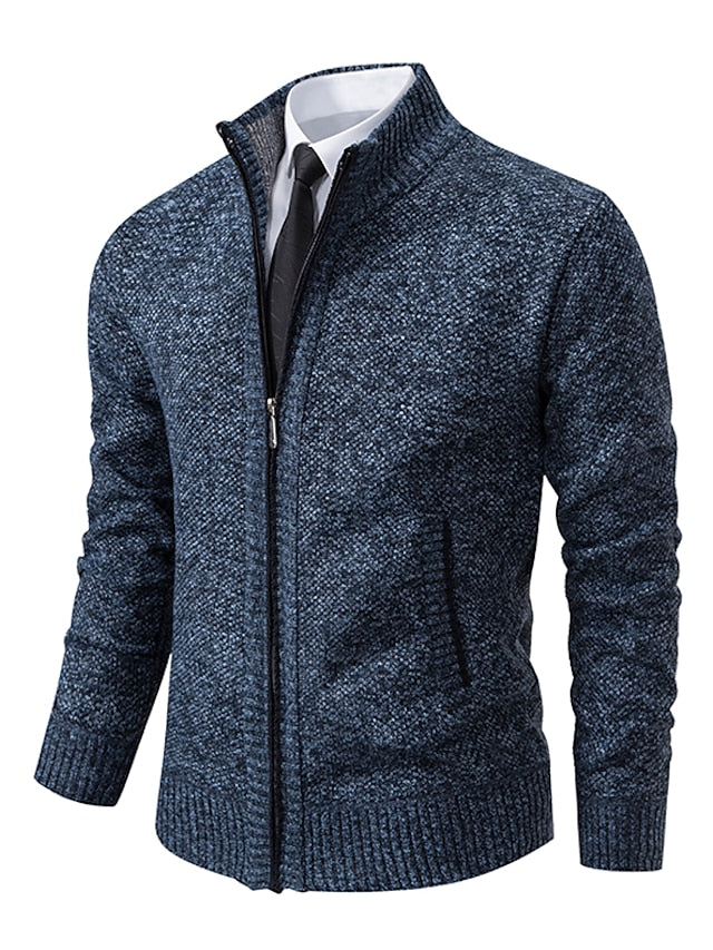 Red Zip-Up Cardigan detail view