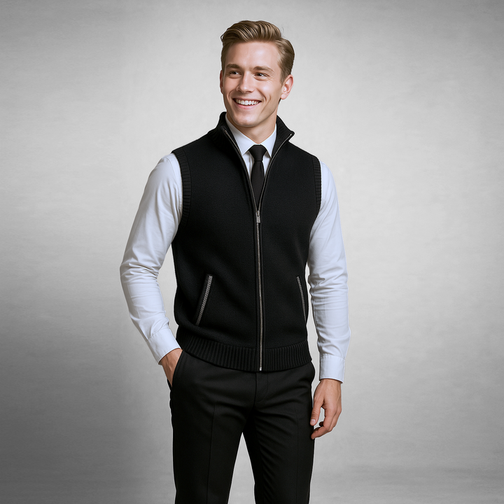 Brown Sweater Vest detail view