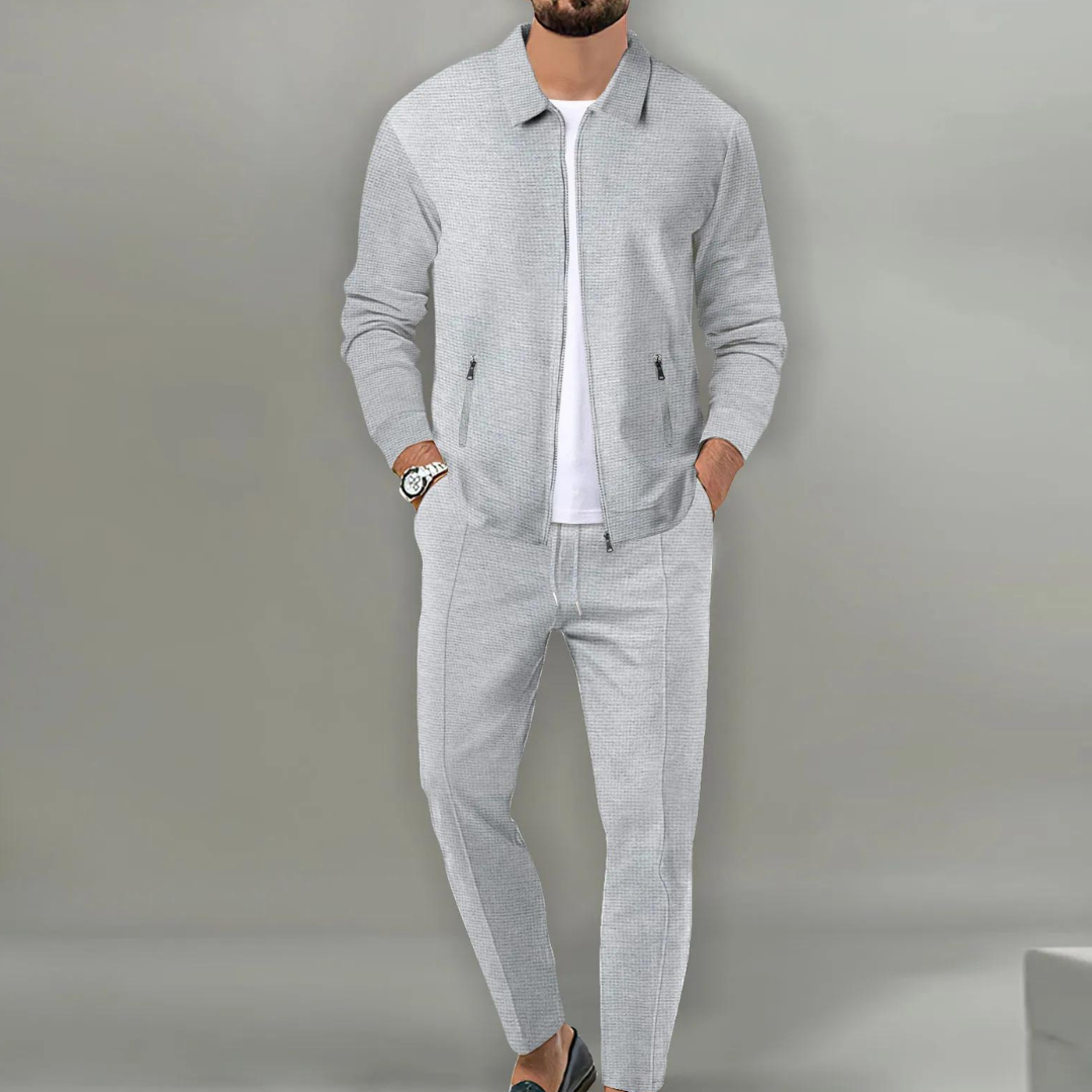 Zip-Up Tracksuit Set fabric texture detail