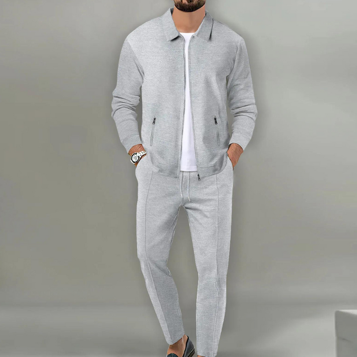 Zip-Up Tracksuit Set fabric texture detail